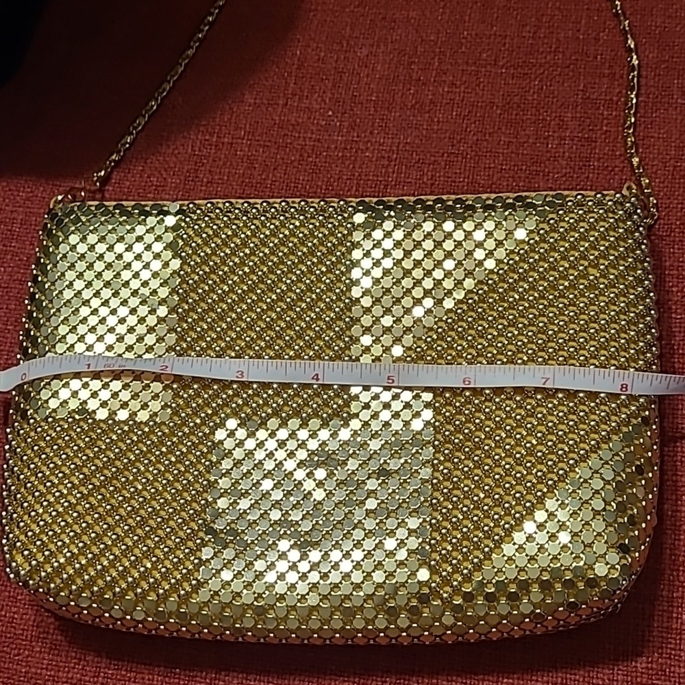 🪙VINTAGE Gold METAL Mesh LIKE Evening Bag - Picture 8 of 10